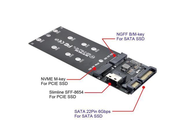 SFF-8654 to U2 Kit NGFF M-Key to Slimline SAS NVME PCIe SSD SATA Adapter