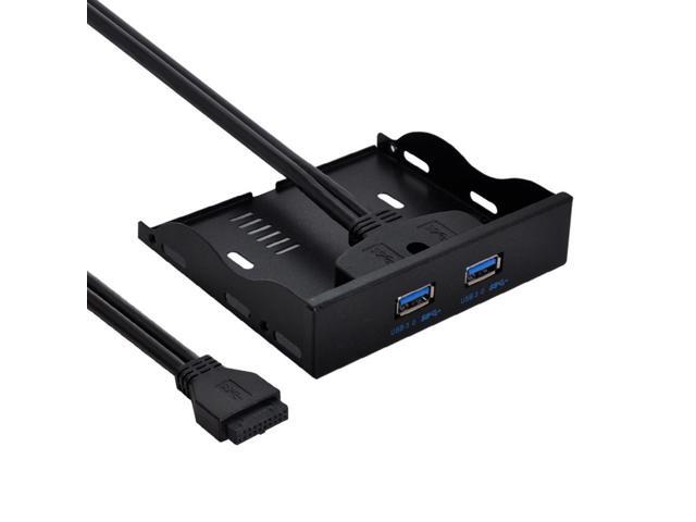 U3-045 Motherboard 20 Pin to USB 3.0 two 2 Ports Front Panel Bracket Cable for 3.5' Floppy Internal Disk Bay 0.5m