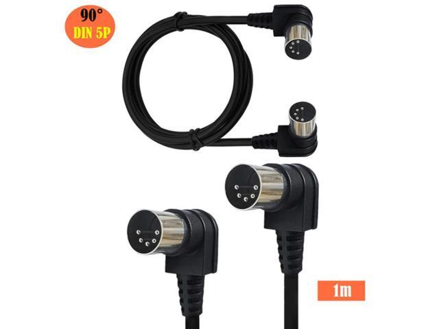 Double 90 Degree Right Angle MIDI 5 PIN Male To MIDI 5 Pin DIN Plug To 5 Pin DIN Audio Extension Male Din-5pin M/M Cable Adapter