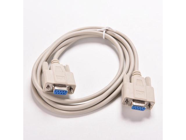 5ft F/F Serial RS232 Null Modem Cable Female to Female DB9 FTA Cross Connection 9 Pin COM Data Cable Converter PC Accessory