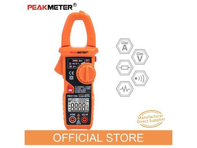 Clamp Meter PEAKMETER PM2118S Portable Smart Multimeter AC DC Current Voltage Resistance Continuity Measurement Tester with NCV