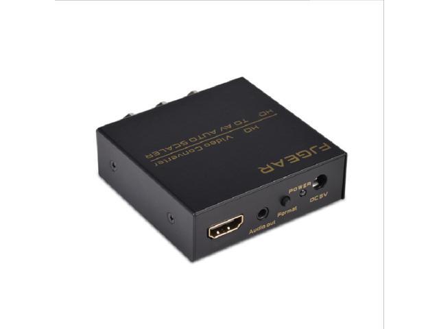 HDMI-Compatible to AV Auto Scaler Adapter HD 1080P Video Composite Converter 3 RCA AV/CVSB L/R Support NTSC PAL for PS3 DVD TV