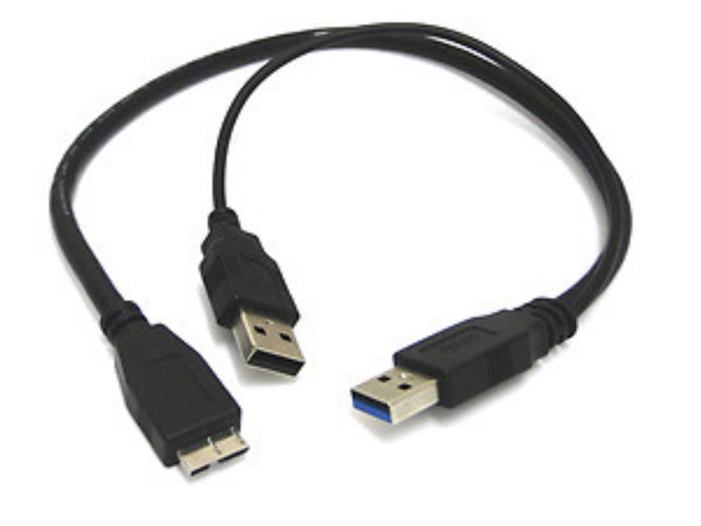 Dual USB 3.0 Cable Adapter Dual USB3.0 A Male to Micro USB 3.0 Y cable with Extra Power for Mobile HDD