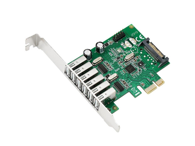 6 Ports PCI-E to USB 2.0 Expansion Card 9pin Internal USB Header Desktop Express Card with 15 Pin SATA Power Connector