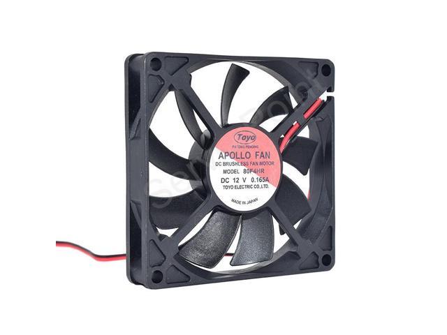 80F4HR DC 12V 0.165A 8015 8CM 80*80*15mm 2 Wires Gale Volume Cooling Fan