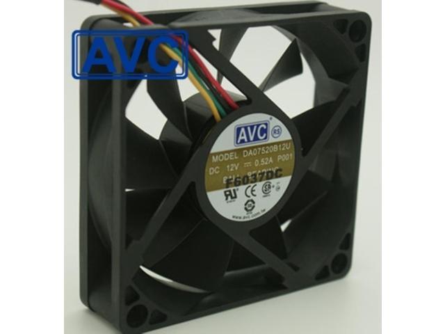 1pcs DA07520B12U 12V 0.52A 7520 75mm 4Wire tempreture PWM Speed control computer cpu cooling fan for AVC