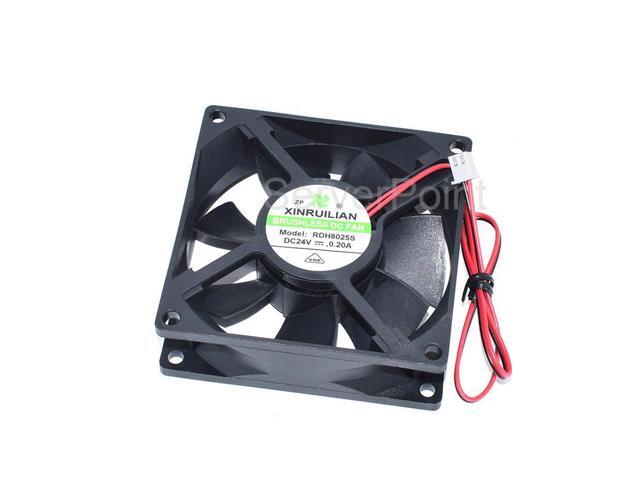 RDH8025S DC24V 0.20A 80 * 80 * 25mm 2-Pin Square Server Cooling Fan Well Tested