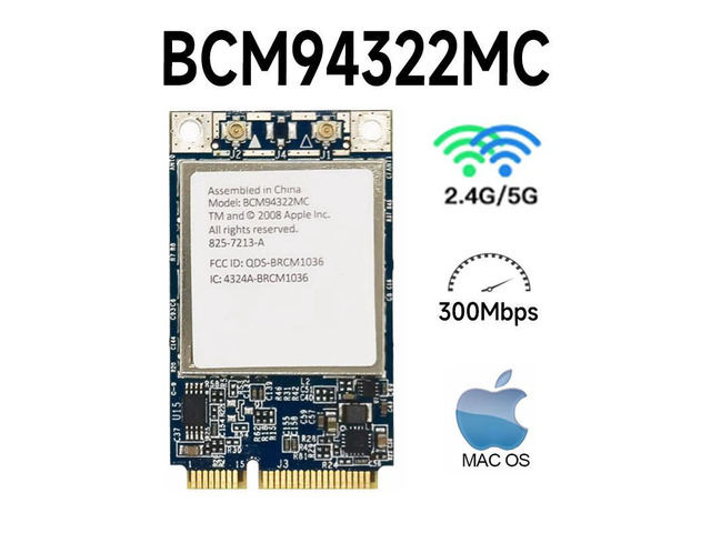 Airport Extreme BCM94322MC Wireless WIFI Card For All Pro MB988Z/A PCI-E wifi 300M