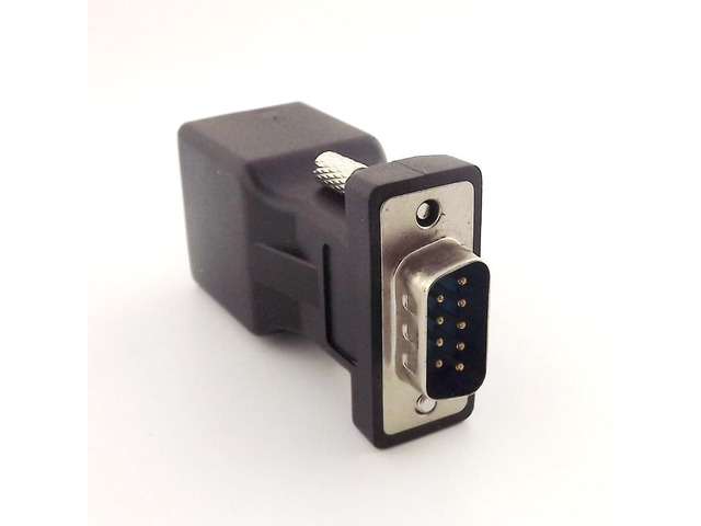 1pcs DB9 RS232 Male to RJ45 Female Extender Connector CAT5 5e Network Cable Adapter