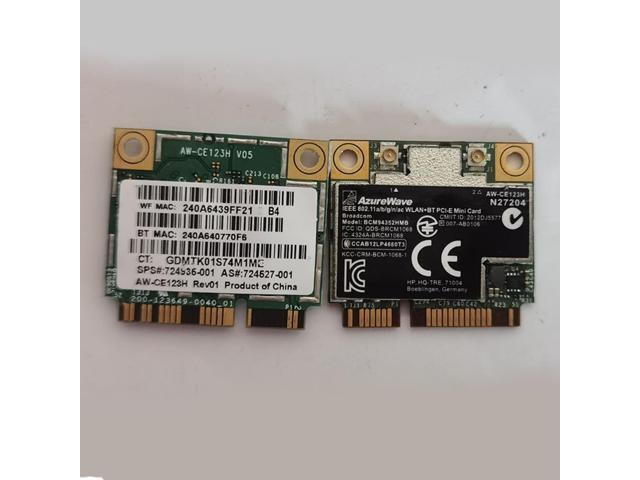 Dual Band BCM94352HMB Mini PCI-E Laptop Wifi Card Wireless AW-CE123H 867Mbps 802.11ac 2.4G 5G Bluetooth 4.0 support Mac OS