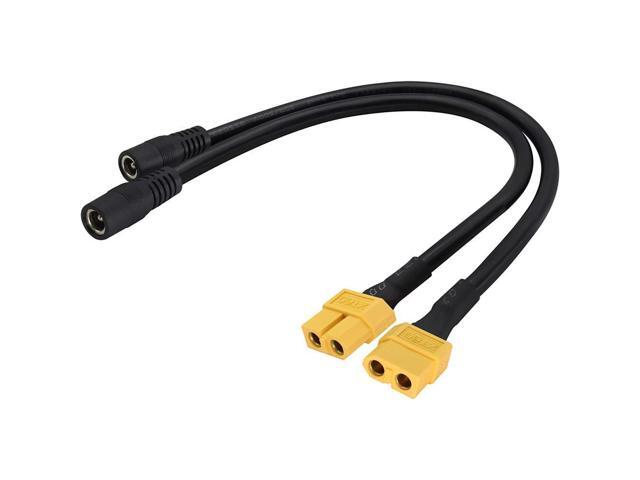 2pack XT60 Connector Female to DC 5.5mm X 2.5mm Female Power Jack Adapter Cable for TS100 Soldering Iron, FPV Monitor Power