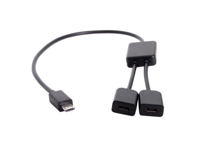 CYDZ Micro USB to Dual Ports Micro USB Female Hub Cable For Laptop PC & Mouse & Flash Disk