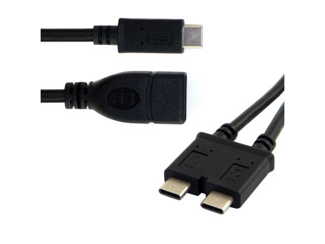 NGFF Dual Cable USB 3.1 Type-C to USB-C & USB 3.0 Female OTG Data Cable for 13 inch Laptop Pro