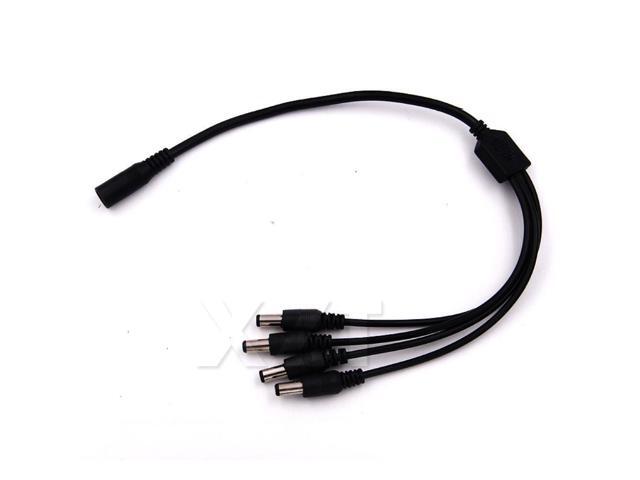10pcs/lot Portable 5.5x2.1mm DC Power Cable 1 Female to 4 Male Plug Splitter Adapter for Security CCTV Camera cable