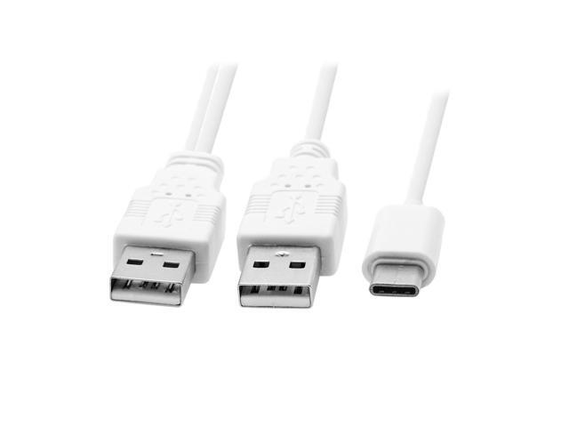 USB 3.1 Type C USB-C to Dual A Male Extra Power Data Y Cable for Cell Phone & Hard Disk
