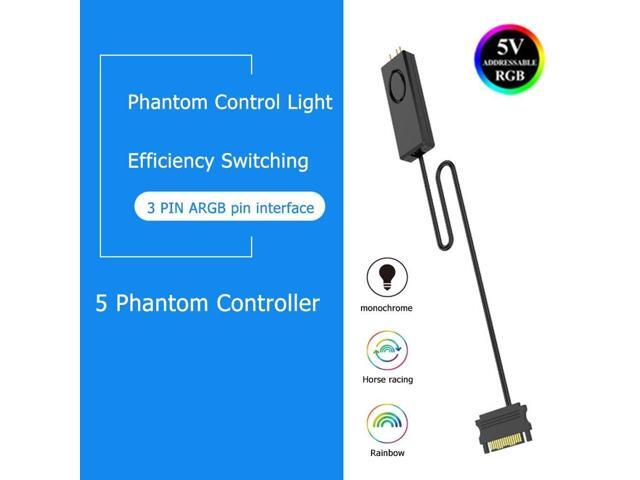 Desktop Computer Fan ARGB Controller SATA Pin Power Supply Remote Control for 3Pin 5V Case LED Lighting Computer Accessories