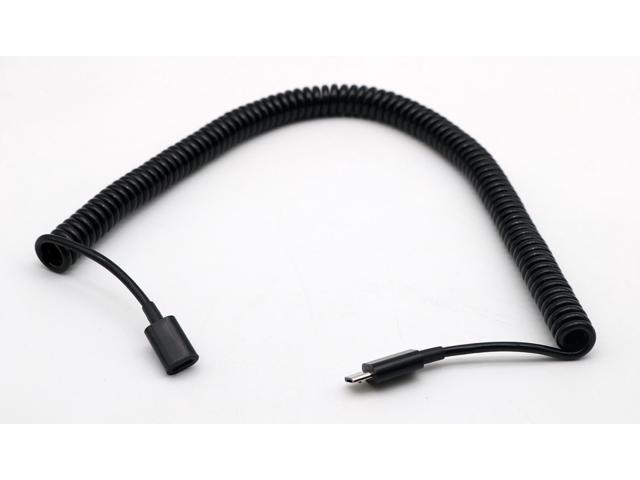FOR Micro USB 5 Pin Male to Female Extension Spiral Coiled Spring Data Sync Charging Adapter Cable Cord 3m