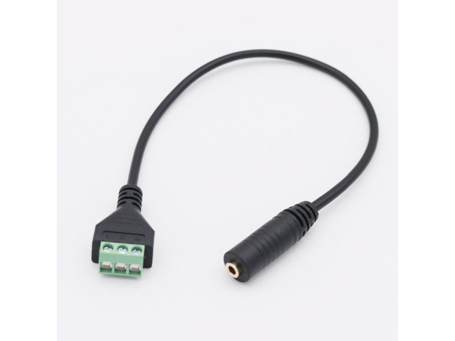 FOR 1pc 3.5mm 1 Stereo Female 3 Pole To 3 Pin AV Screw Video Shield Balun Terminal Connector Solderless Block Adapter Cable