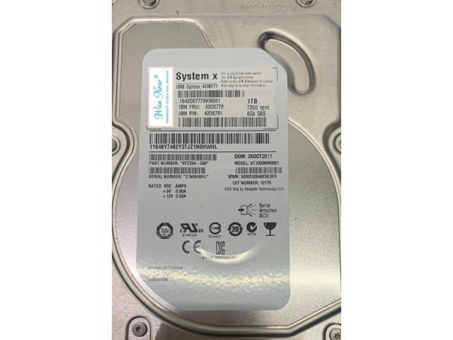 OIAGLH For server 1TB 7.2K SAS 6GB 3.5 42D0778 42D0781 42D0777
