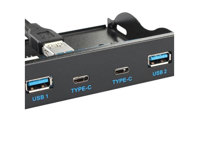 OIAGLH USB 3.1 Front Panel Header to USB-C & USB 3.0 HUB 4 Ports Front Panel Motherboard Cable for 3.5 Floppy Bay
