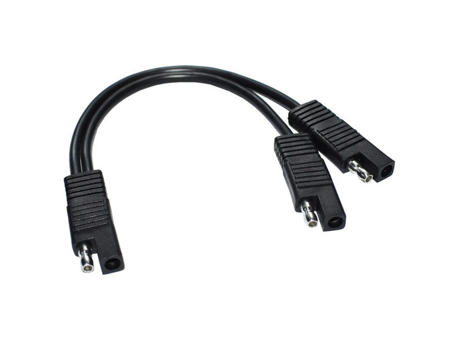 FOR DIY 1 to 2 SAE Power Extension Cable Adapter Connector 2 Pin Quick Connect Disconnect Plug SAE Power Extension Cable 18AWG 300mm