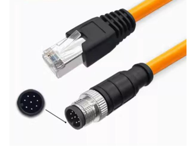 M12 to RJ45 network cable, 10MW high flexible drag chain, 4-core, 8-core ADX encoding industrial camera sensor cable(3M)(8P A TO RJ45 1PCS)