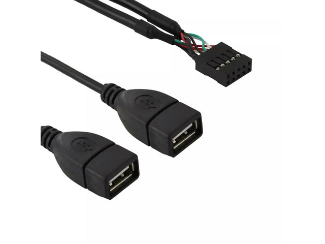 FOR Motherboard 9-pin to USB built-in dual-port 9Pin to USB2.0 two-port expansion cable cable 2.54 to usb2 port