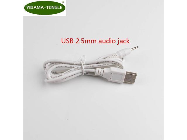 USB to 2.5mm Audio Jack Plug Aux Adapter Stereo cable 100cm length white L shape 2 poles