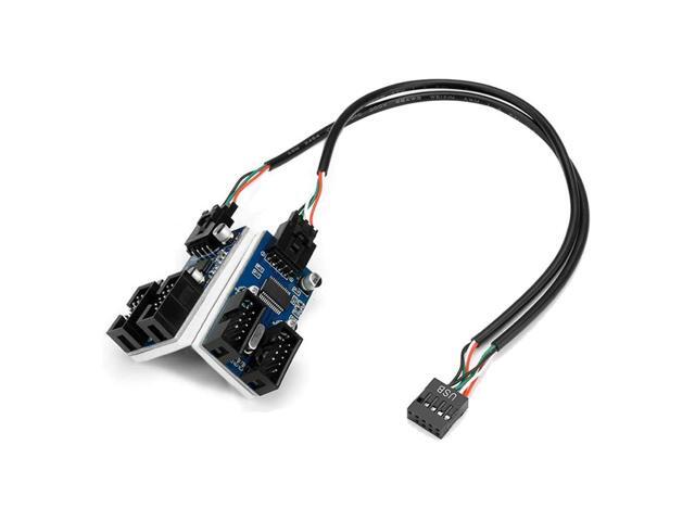 Motherboard USB 2.0 9Pin Header 1 To 4 Extension Hub Splitter Adapter Converter 30CM 9-Pin Internal Cable