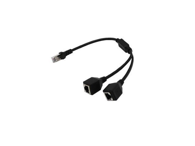1 Male to 2 Female Socket Port LAN Ethernet Network RJ45 Plug Splitter Extender Adapter Connector Cable Extension Cable