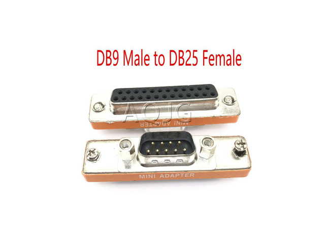 FOR DB9 Female to DB25 Male Mini Serial Port Cable Adapter Gender DB9 and DB25 connections DB25Female to DB9 male Null Converter