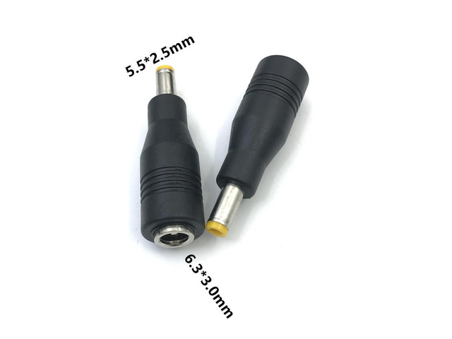 FOR 1pcs 5.5*2.5 Male to 6.3*3.0 Female AC DC Power Adapter Plug Connector dc tip Notebook Laptop Widely for Laptop