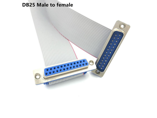 FOR 12 Inch DB25 DB37 Female Port Male to Female RS232 Serial/Parallel Ribbon Flat Cable Male to female 0 0.5m 1M 1.5M 37 25PIN