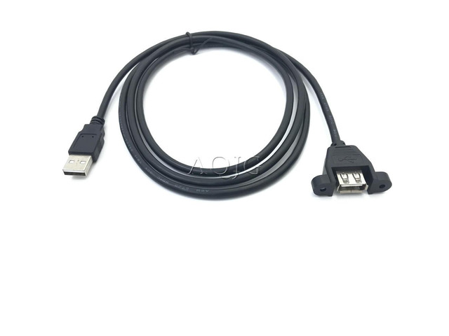 FOR 30CM USB 2.0 A Male to USB2.0 A Female Extension Molded Panel Mount Extention Port Cable USB 2.0 Male to Female Panel 1PC