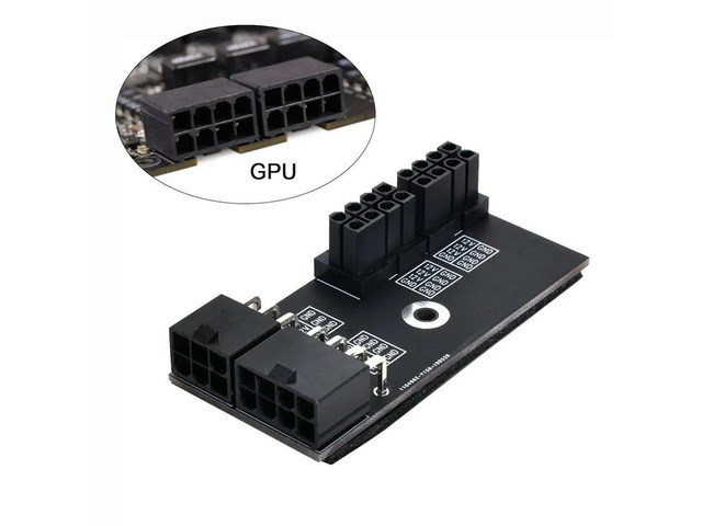FOR Dual ATX 8Pin Female to 6+8pin Male 180 Degree Angled Power for Adapter for GPU