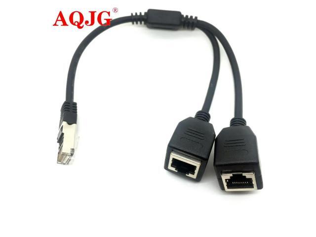 FOR RJ45 Male to 2 Female Converter Adapter Ethernet LAN Network Connector Extension Splitter Cable For PC TV Internet