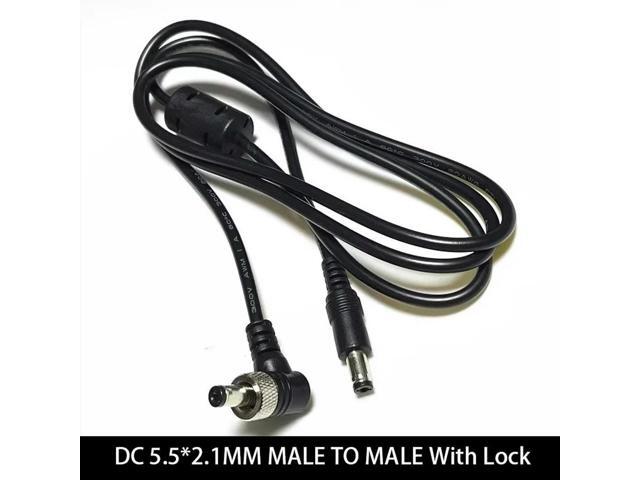 FOR DC5.5*2.1mm Male to Male With Lock Power Cord All Copper 90 fixation Power Cables 1.2M For projector