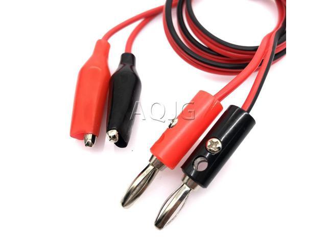 FOR 1M Alligator Cilp to AV Banana Plug Test Cable Lead Connector Dual Tester Probe 35mm Crocodile Clip for Multimeter Measure Tool