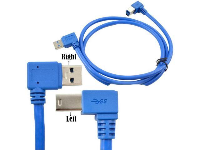 FOR 3Ft USB 3.0 A male plug 90 right to USB 3.0 B male right Cable