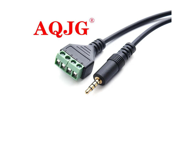 FOR 3.5mm TRRS Stereo 4 Pole Gold Plated Male Plug to 4Pin AV Screw Audio Video Shield 30cm Terminal Connector Adapter Cable