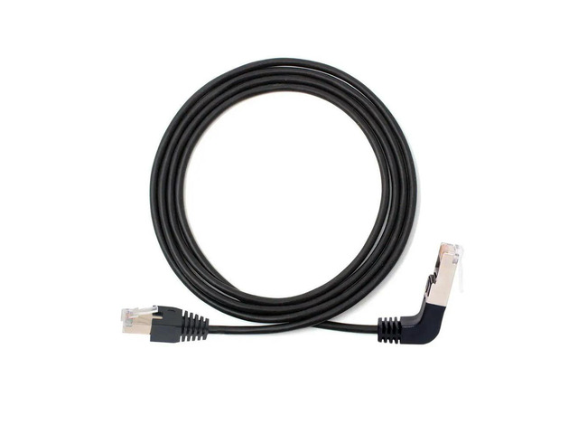 FOR Cat 5e RJ45 8P8C STP Lan Ethernet Network Patch Up Angled 90 Degree Male to Straight Male Cable 50cm for Ethernet