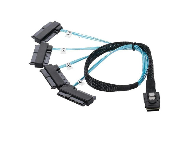 FOR 50cm Internal 36 Pin Mini SAS SFF-8087 Host to 4 SFF-8482 Target SAS Hard Disk and SATA Power Cable