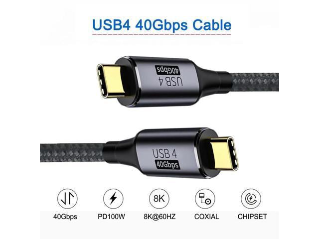 FOR USB-C to USB-C USB4 Cable 40Gbps with 100W Charging UHD 8K 5K 4K 60Hz USB4.0 Compatible with TB3/4