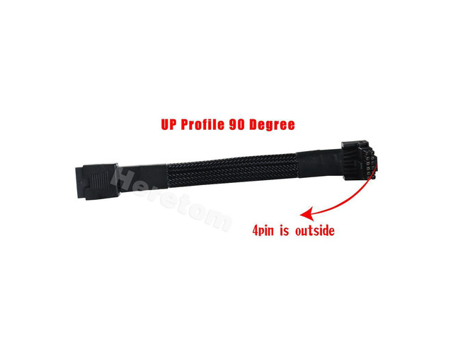 FOR 90 Degree 16(12+4)Pin Connector TO 12*16AWG+4*24AWG Straight Head Elbow PSU Cable for GPU RTX 3090Ti 4070Ti 4080 4090