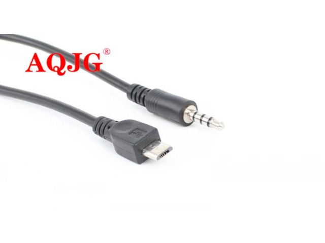 3.5mm Stereo Plug Male to Micro USB 5Pin Male Adapter Converter Audio Cable Black 40cm