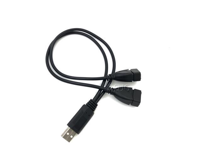 1PC USB 2.0 A 1 male to 2 Dual USB Female Data Hub Power Adapter Y Splitter USB Charging Power Cable Cord Extension Cable 39CM