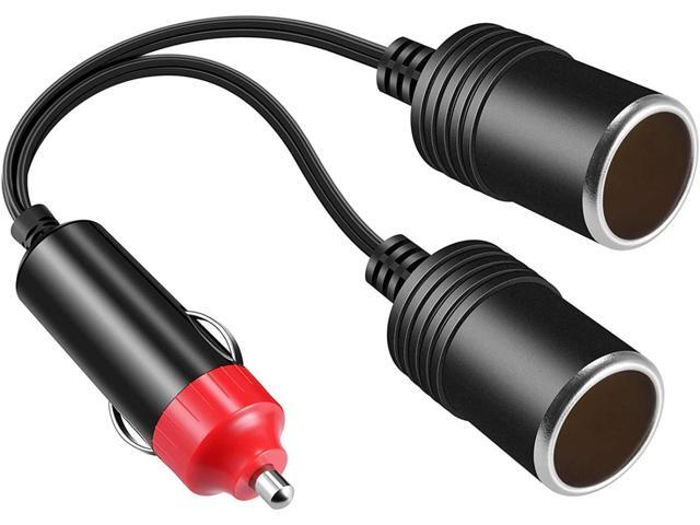 1 to 2 12V Car Cigarette Lighter Splitter Power Charger Port, 12 Volt Adapter Plug Socket 2-Way Splitter, Splits 1 Car Cigarette