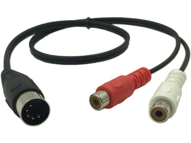 Din 5 Pin Male to 2 RCA Female Professional Grade Audio Cable for Bang & Olufsen, Naim, Quad. Stereo Systems (0.5m)