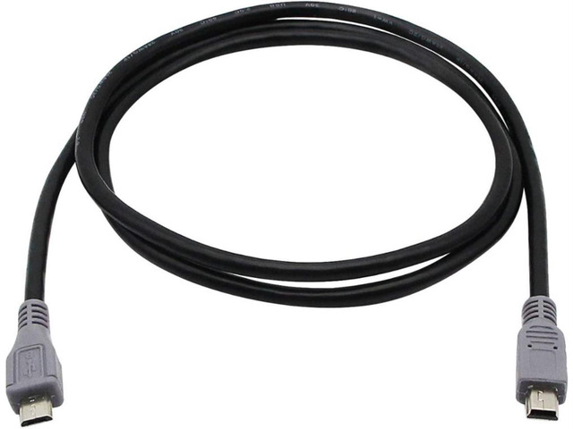 NUOLIANXIN USB OTG Cable - Black, USB Micro Male to Mini Male OTG Cable (Black) (1m)