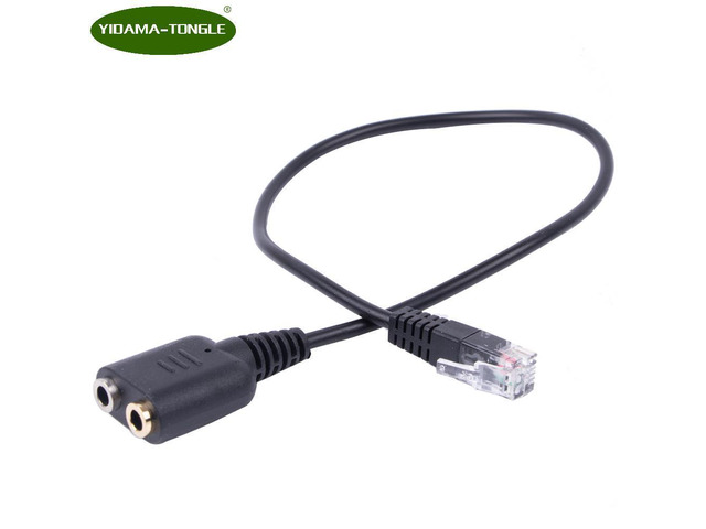 RJ9 plug Headset Cable 3.5mm to RJ9 Jack Adapter for PC Headset Telephone Dual 3.5mm to RJ9/RJ10 adapter cable 2*3.5mm to RJ9